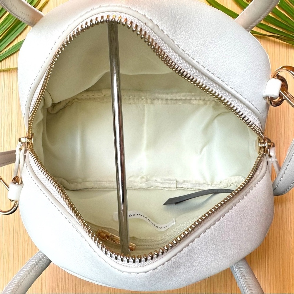 Anthropologie White Mini Top Handle Crossbody Bag – Gold Hardware - Picture 9 of 16